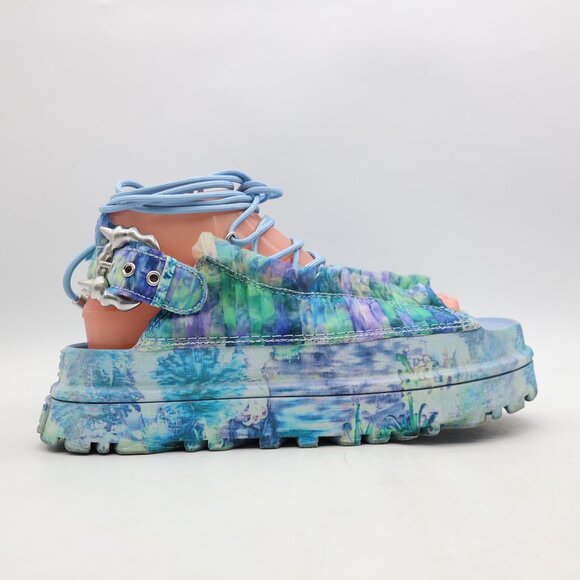UGG X Collina Straga Goldenglow Platform Women's 8 Blue Floral Gladiator Sandals - Picture 2 of 12